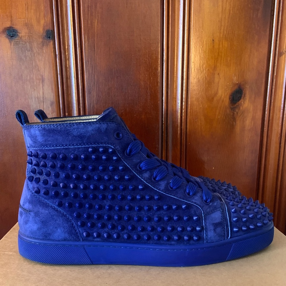 Christian Louboutin Louis Spike Flat Atlantic Blue EU 43 US 10 - Picture 5 of 13